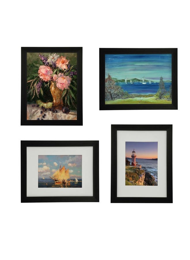 EVQUIT A5 Photo Frame Gallery Picture frame with A6 mat ,Freestanding and Wall Mountable,Black - Image 2