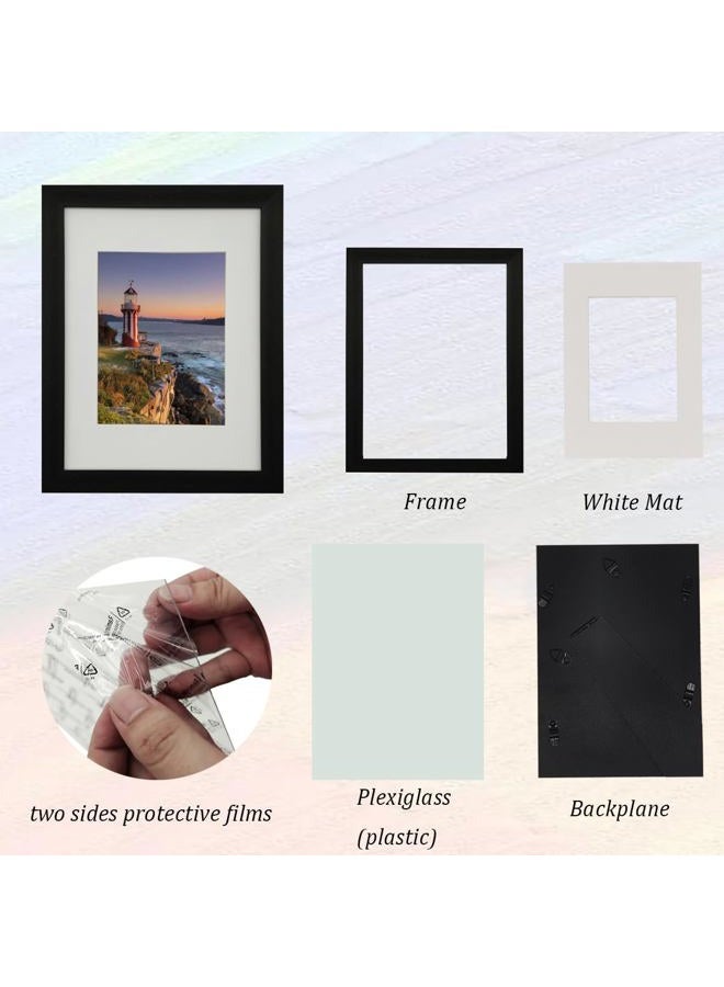 EVQUIT A5 Photo Frame Gallery Picture frame with A6 mat ,Freestanding and Wall Mountable,Black - Image 4