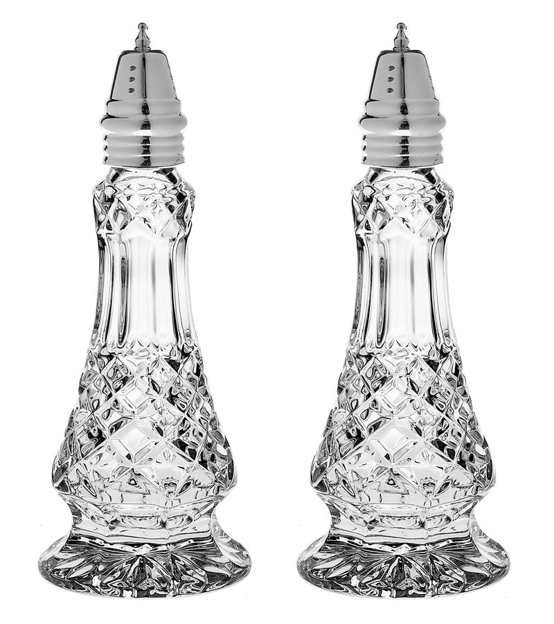Salt and Pepper Shaker Set  Spice Dispenser Set  Cut Crystal  Large Beautiful Shakers  75 H  Made in Europe  by Barski