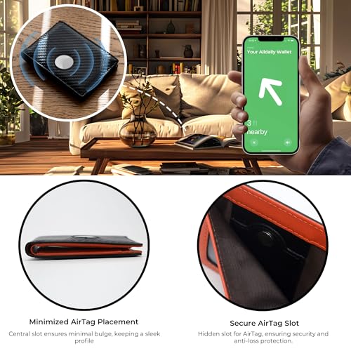 Alldaily Mens Wallet With AirTag Holder, Trackable Smart RFID Blocking Front Pocket Wallet, AirTag Not Included - Image 2