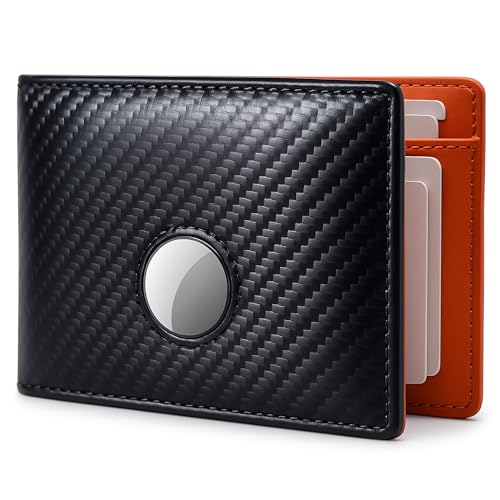 Alldaily Mens Wallet With AirTag Holder, Trackable Smart RFID Blocking Front Pocket Wallet, AirTag Not Included - Image 1