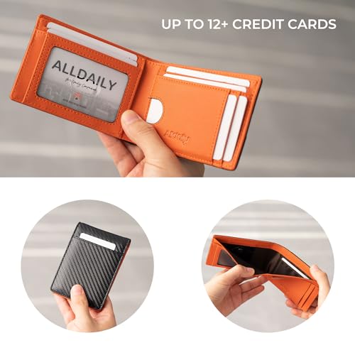 Alldaily Mens Wallet With AirTag Holder, Trackable Smart RFID Blocking Front Pocket Wallet, AirTag Not Included - Image 3