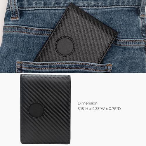 Alldaily Mens Wallet With AirTag Holder, Trackable Smart RFID Blocking Front Pocket Wallet, AirTag Not Included - Image 4