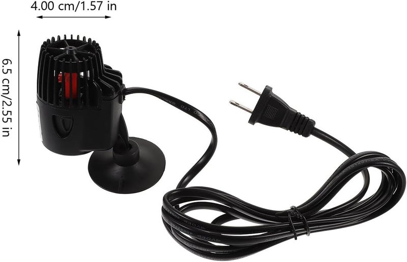 Toyvian Aquarium Wave Maker Pump Submersible Water Circulation Pump with Suction Cup Quiet Black US Plug for Fish Tank Filtration and Wave Simulation - Image 2