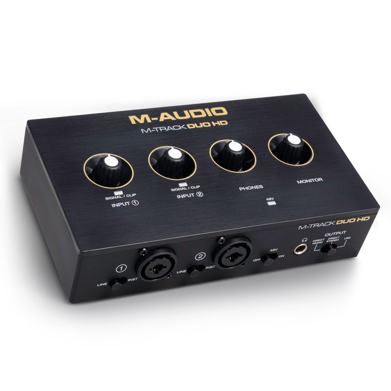M-AUDIO M-Track Duo HD Audio Interface 24bit 192kHz for Recording, Streaming, Podcasting with USB-C, 2 XLR TRS Inputs, 2 TRS Outputs, Software Suite - Image 1