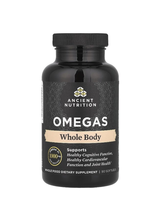 Ancient Nutrition - Ancient Nutrition, Omegas, Whole Body, 1,000 mg, 90 Softgels (333 mg Per Softgels) - Image 1