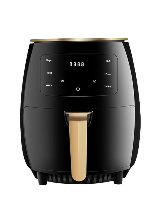 6L air fryer, power 1200W, rated voltage 110V~240V, button display, non stick, suitable for home use (black)  - Image 1