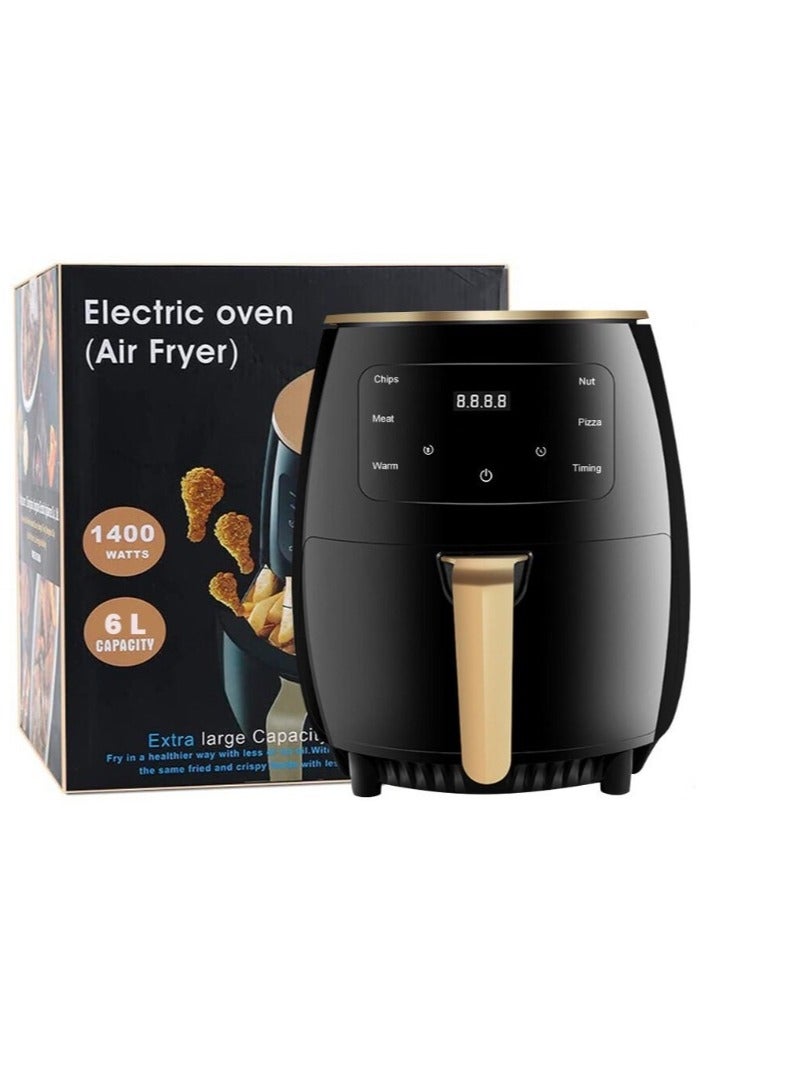 6L air fryer, power 1200W, rated voltage 110V~240V, button display, non stick, suitable for home use (black)  - Image 5