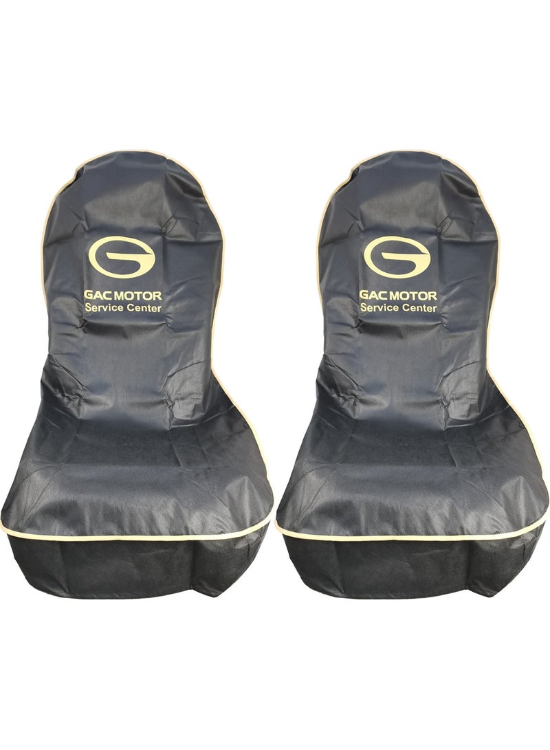 GAC MOTOR Service Centre Seat Cover Universal Car Seat Dust Dirt Protection Cover, Extra Protection For Your Seat 2pcs Set, Black - Image 2