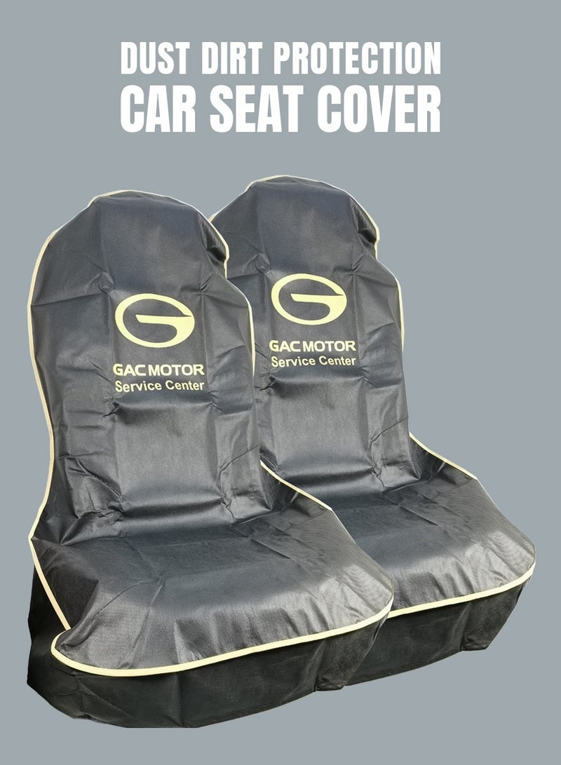 GAC MOTOR Service Centre Seat Cover Universal Car Seat Dust Dirt Protection Cover, Extra Protection For Your Seat 2pcs Set, Black - Image 1