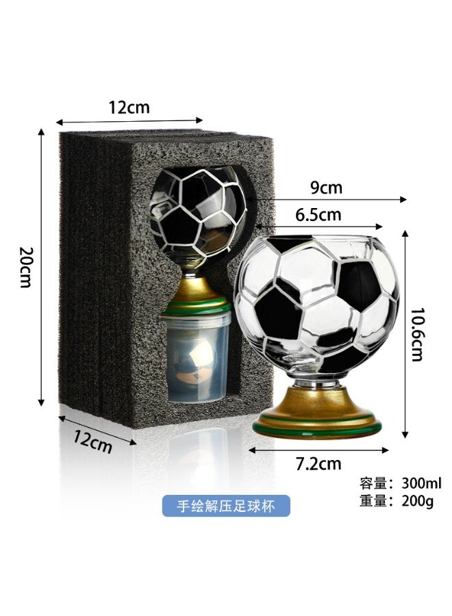 World Cup Soccer Ball Whiskey Glasses Set with 4 Ice Balls, Hand-Painted Rotating Design - Image 4
