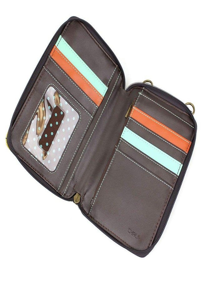 Chala Sea Turtle Wallet Crossbody Handbag - Convertable Strap, 5.25"W x 7.5"H x 1.5"D - Image 5