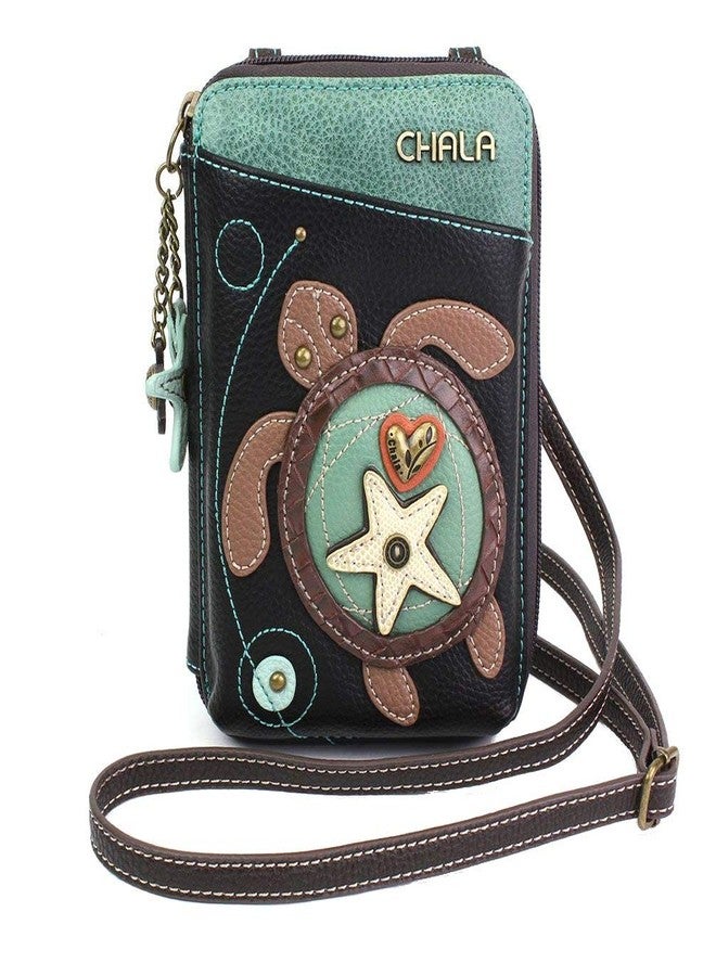 Chala Sea Turtle Wallet Crossbody Handbag - Convertable Strap, 5.25"W x 7.5"H x 1.5"D - Image 1