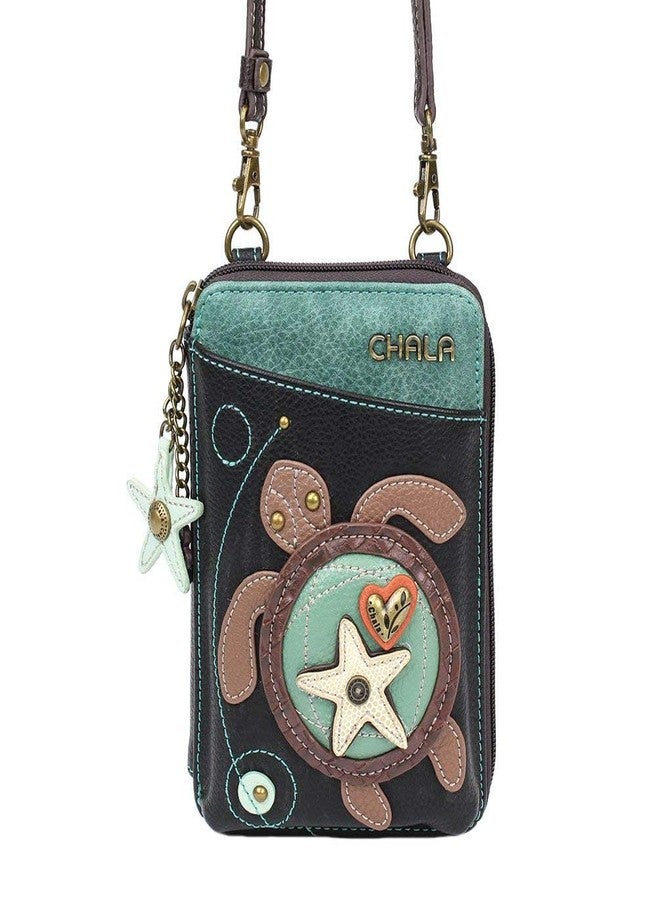 Chala Sea Turtle Wallet Crossbody Handbag - Convertable Strap, 5.25"W x 7.5"H x 1.5"D - Image 2