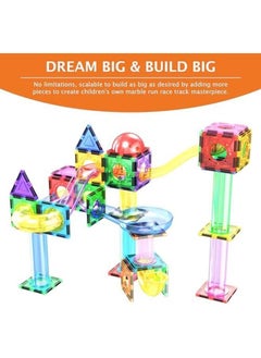 PicassoTiles 70 Piece Marble Run Race Track Magnetic Tiles Magnet Building Block Educational Construction Toy Set Playset Stem Learning Kit Child Brain Development Handeye Coordination Training Ptg70  - Image 4