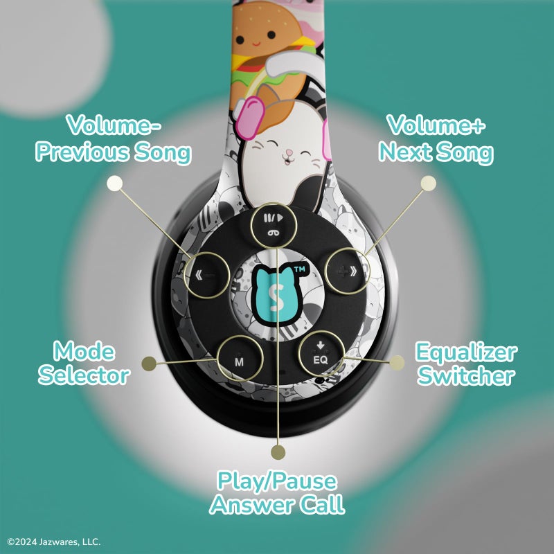 iJoy Squishmallows Bluetooth Over-Ear Headphones- Wireless Foldable Headset Squishmallows Gifts for Girls, Boys, Women, Men and All Squish Squad Fans - Image 5