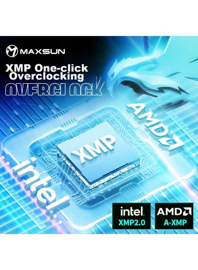 MAXSUN ماكسون 32 جيجابايت (16 جيجابايت × 2) مجموعة ذاكرة ديسكتوب DDR4 3200 مع موزع حرارة من سلسلة وايت هانتر W4 - Image 2
