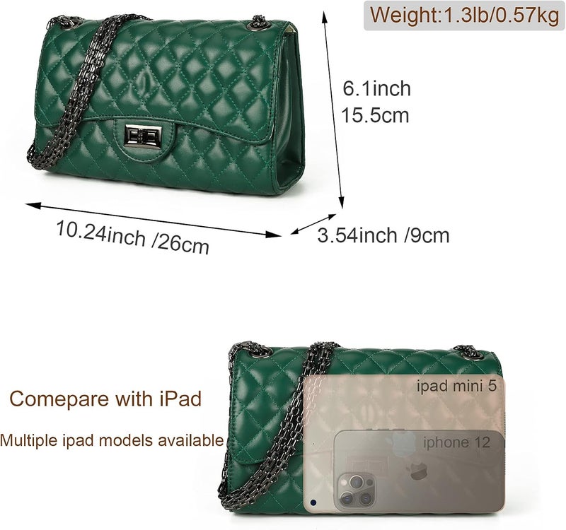 Gladdon Quilted Crossbody Purse for Women Trendy Ladies Shoulder Bag with Chain Designer Purses - Image 3