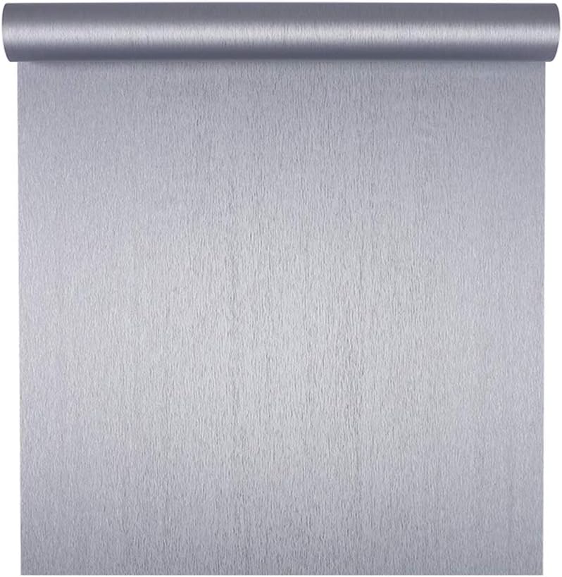 TAOGIFT Peel and Stick Silver Brushed Metal Stainless Steel Contact Paper for Dishwasher Fridge Refrigerator Stove Appliances Self Adhsesive Vinyl Film Stainless Steel Wallpaper Removable 15.7x117 Inches - Image 2
