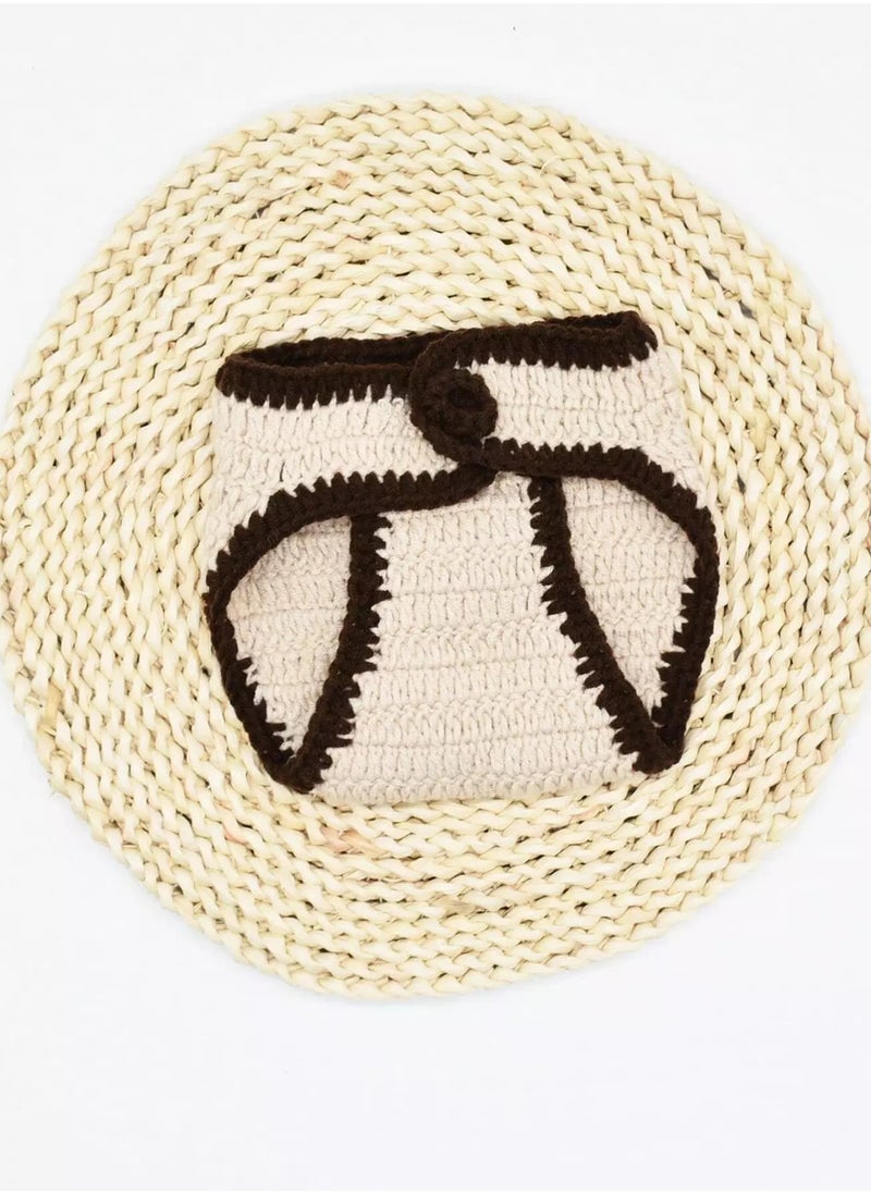 Generic Newborn Unisex Pom Pom Knit Short With Hat Photography Prop  - Image 3