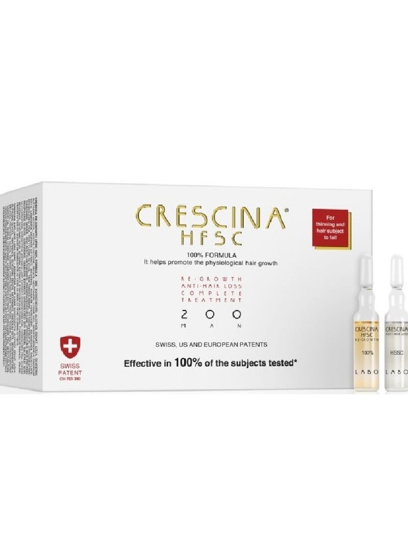 Crescina Transdermic Hfsc Complete Treatment Vials for Men 200(early stage)10+10units - Image 1