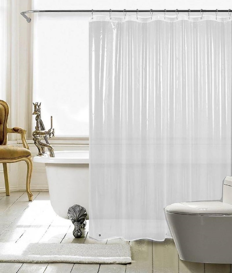 SHAVIN PVC Printed 9 Feet Clear Shower Curtain ‎Waterproof Curtains with Hook ‎for Bathroom (Pack of 1) - Image 1
