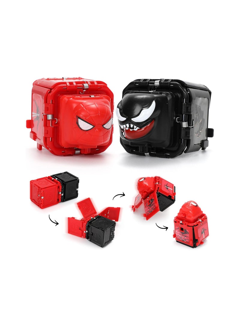 SOLARAE 2 Pack Spider Battle Cubes - Rock Paper, Scissors Game, Portable Battle Guessing Fist Game Educational Toys, Creative Novelty Birthday Party Game Toy Gifts for Kids Adults - Image 5