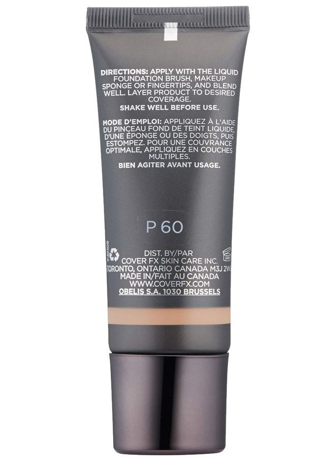 Natural Finish Foundation: Water-based Foundation that Delivers 12-hour Coverage and Natural, Second-Skin Finish with Powerful Antioxidant Protection - P60, 1 Fl Oz