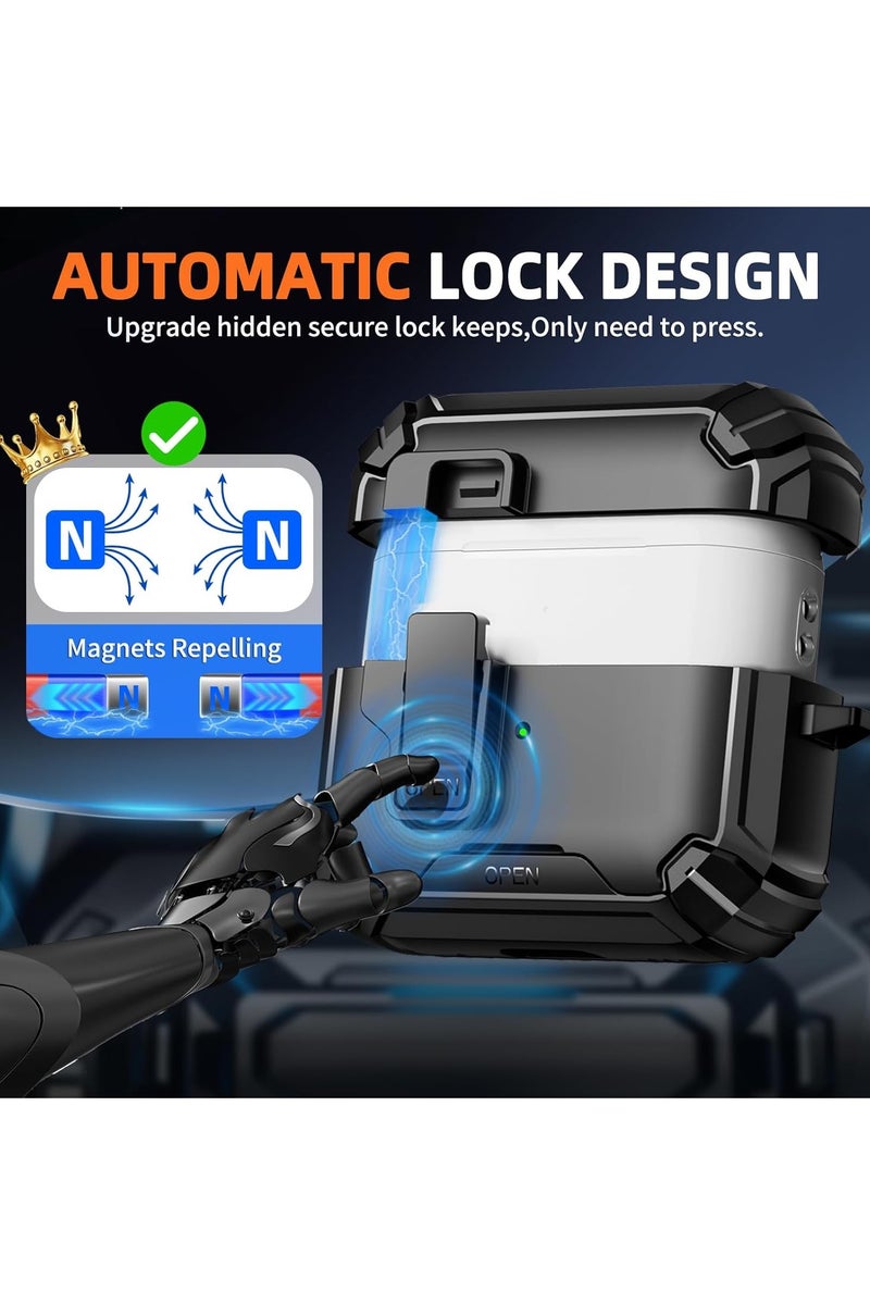 HaDoii Protective Case Cover Compatible with AirPods Pro 2nd/1st Generation with Phone Stand & Cleaning Kit, Compatible with Magsafe, Magnetic Automatic Lock for for iPod Pro Charging Case(USB-C/Lightning Cable) - Image 4