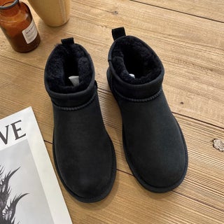 Winter wool one-piece snow boots womens mini short tube non-slip low-cut snow cotton short boots for lovers Black - pzsku/Z62F721BC209390987D17Z/45/1750435507/ec5f2d02-195f-4f27-99a8-dee9da35ab44