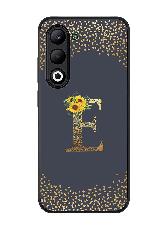 Stylizedd For Oppo A5 5G / A5 4G Case,Slim fit Camera Protection, Shockproof Thin Phone cover  - Custom Floral Monogram - E  (Grey )