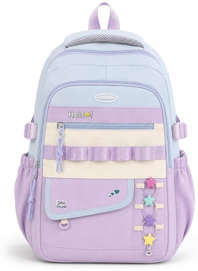 18-Inch Korean Style School & College Backpack – 2 Main Zipper Compartments, Multi-Pocket Design, Large Capacity, Lightweight & Durable for School, University, Travel & Everyday Use - Image 1