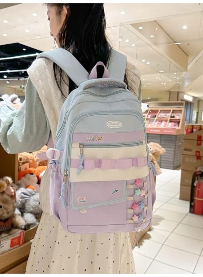 18-Inch Korean Style School & College Backpack – 2 Main Zipper Compartments, Multi-Pocket Design, Large Capacity, Lightweight & Durable for School, University, Travel & Everyday Use - Image 3