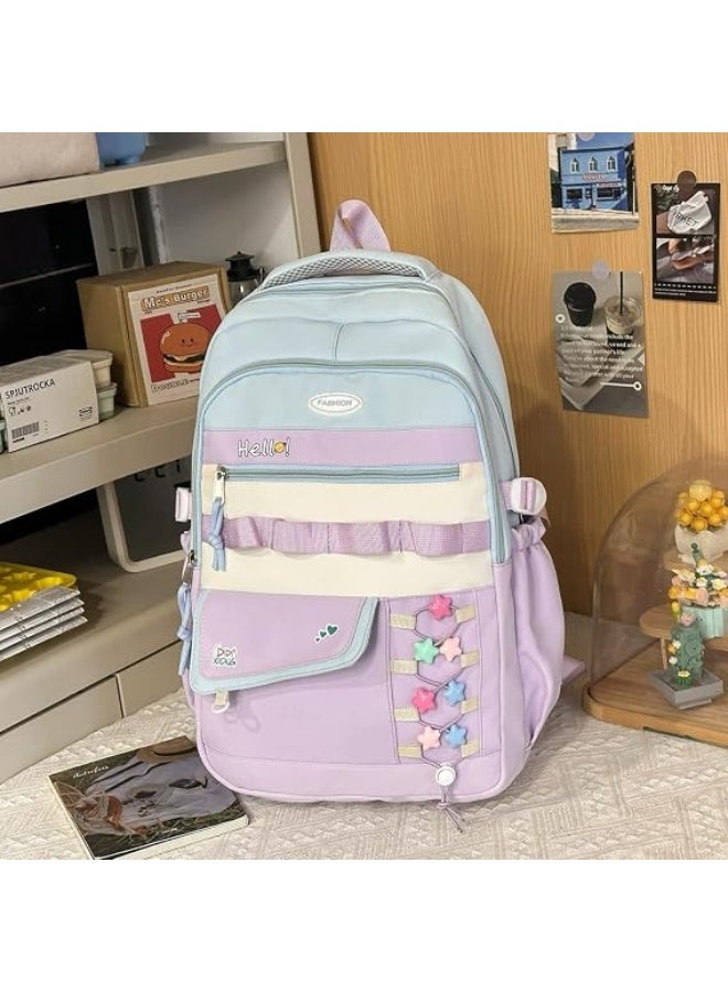 18-Inch Korean Style School & College Backpack – 2 Main Zipper Compartments, Multi-Pocket Design, Large Capacity, Lightweight & Durable for School, University, Travel & Everyday Use - Image 2