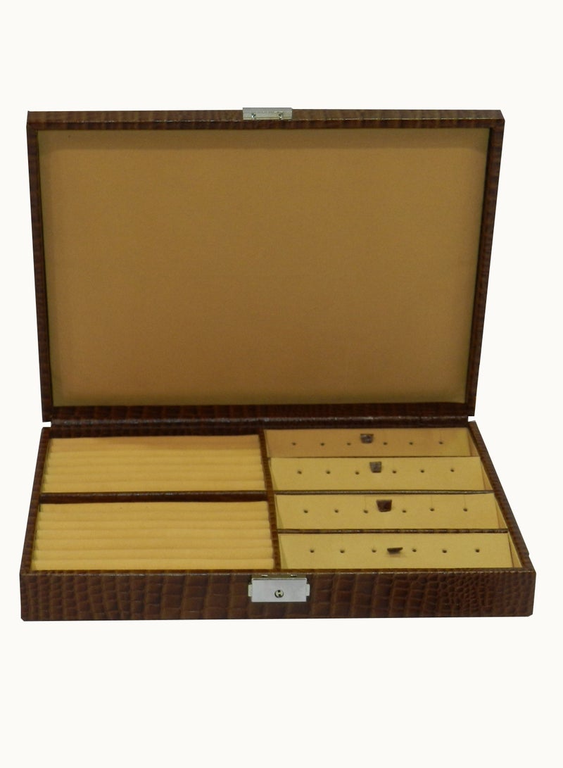LAVERI LEATHER Laveri Genuine Leather Earring Box And Ring Organizer Storage Stud Tray Showcase Storage Case - Image 1