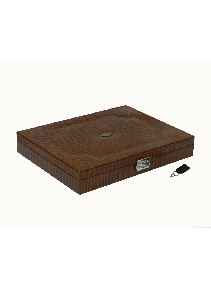 LAVERI LEATHER Laveri Genuine Leather Earring Box And Ring Organizer Storage Stud Tray Showcase Storage Case - Image 2