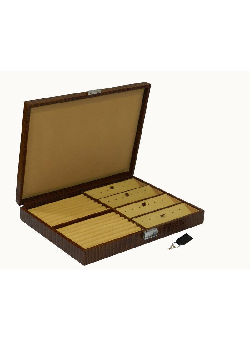 LAVERI LEATHER Laveri Genuine Leather Earring Box And Ring Organizer Storage Stud Tray Showcase Storage Case - Image 4