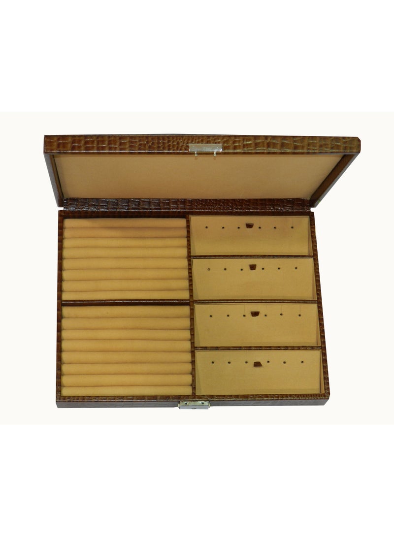 LAVERI LEATHER Laveri Genuine Leather Earring Box And Ring Organizer Storage Stud Tray Showcase Storage Case - Image 3