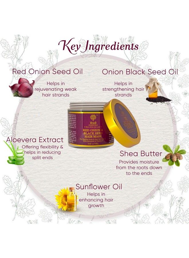 KHADI ESSENTIALS Onion Hair Mask For Hair Growth Hairfall Control With Black Seed & Onion Sulphate And Paraben Free For Women & Men 200Gm - Image 4