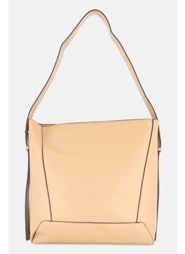 French Connection Women Brand Logo Shoulder Bag 30 H x 34 L x 15 W cm, Beige  - Image 1