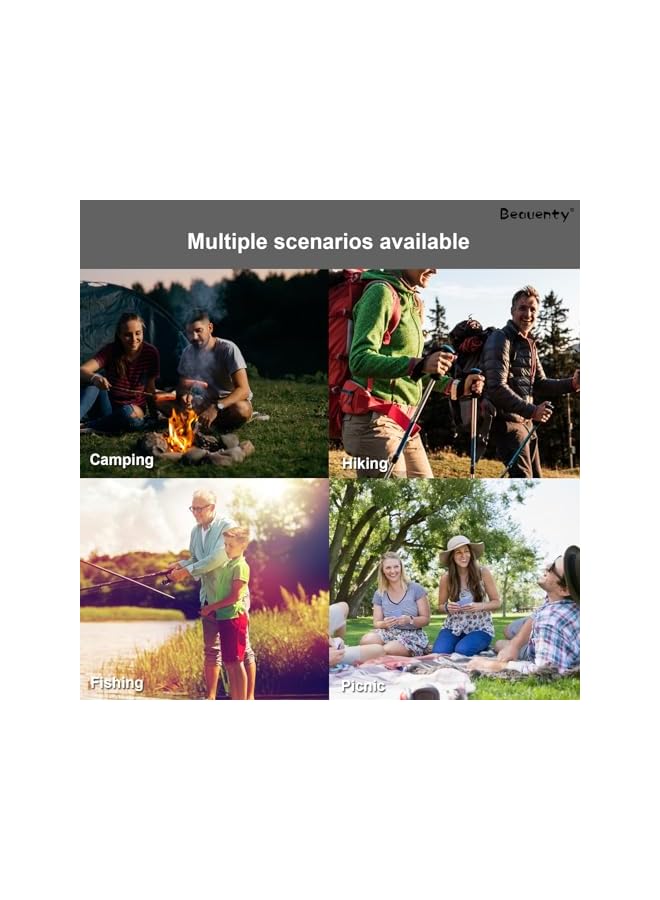 Beauenty Outdoor Picnic Blankets 200 * 200cm Waterproof Camping Mat Lightweight Large Beach Blankets (Black) - Image 5