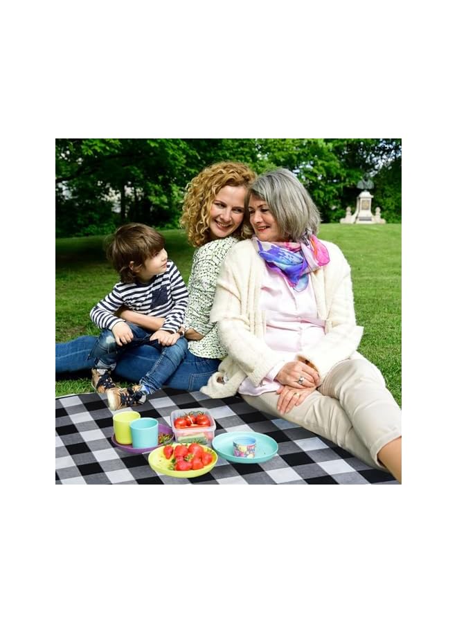 Beauenty Outdoor Picnic Blankets 200 * 200cm Waterproof Camping Mat Lightweight Large Beach Blankets (Black) - Image 2