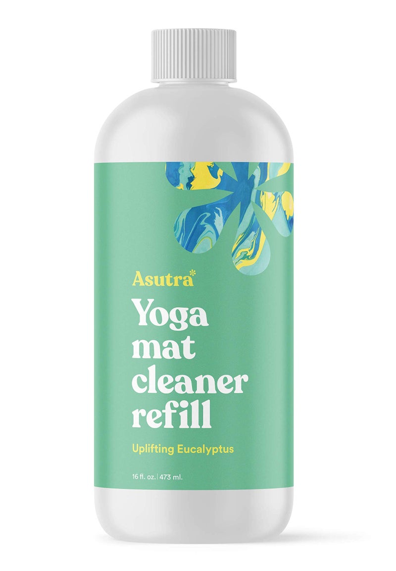 ASUTRA Yoga Mat Cleaner Spray Refill (Uplifting Eucalyptus), 16 fl oz - No Slippery Residue, Organic Essential Oils Deep-Cleansing for Fitness Gear & Gym Equipment - Image 1