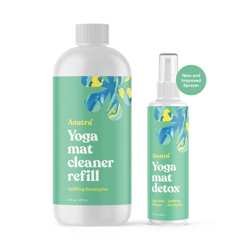 ASUTRA Yoga Mat Cleaner Spray Refill (Uplifting Eucalyptus), 16 fl oz - No Slippery Residue, Organic Essential Oils Deep-Cleansing for Fitness Gear & Gym Equipment - Image 2