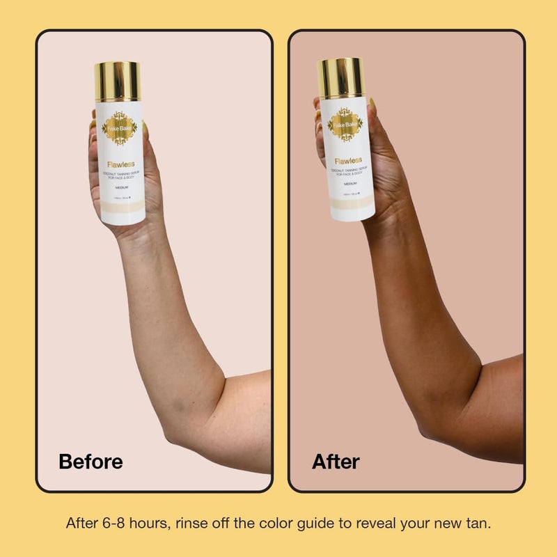 Fake Bake Flawless Coconut Sunless Tanning Serum with Hyaluronic Acid Lightweight Illuminating Face & Body Gradual Self Tanner - Hydrating & Rejuvenating Skin Care for Women & Men - 5 oz - Image 4
