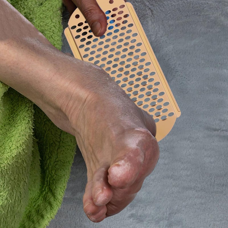 Toyvian 2pcs Foot File Scrubber Heel Scrubber Dead Skin Remover Calloused Feet Remover Pumice Grater for Cracked Heels Rose Gold and Silver Gray - Image 4