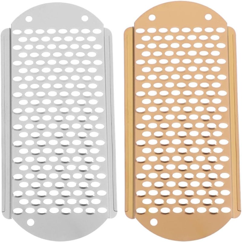 Toyvian 2pcs Foot File Scrubber Heel Scrubber Dead Skin Remover Calloused Feet Remover Pumice Grater for Cracked Heels Rose Gold and Silver Gray - Image 1