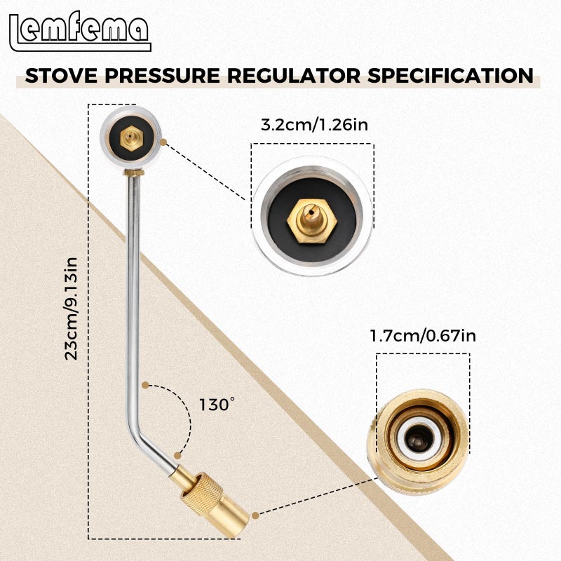 Lemfema 1LB Propane Gas Pressure Regulator - Stove Pressure Regulator Replacement for Stansport Camping Stove, Compatible with Camp Chef Everest Campstove 189-100 - Image 2