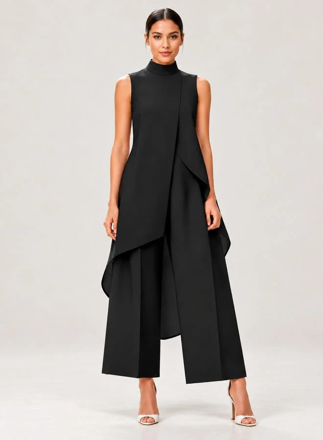 Black Wide-Leg Co-ord Set