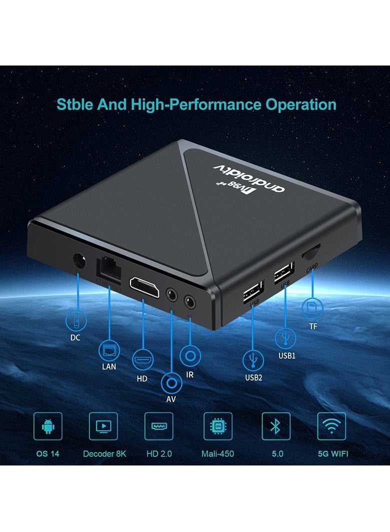 TV98 8K Android 14.0 Smart ATV TV Box Allwinner H313 Set Top Box with 5G Dual WIFI Bluetooth Voice TV Box - Image 2